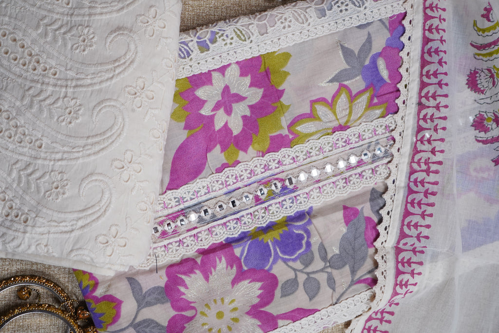 multicolor printed  cotton unstitched salwar suit