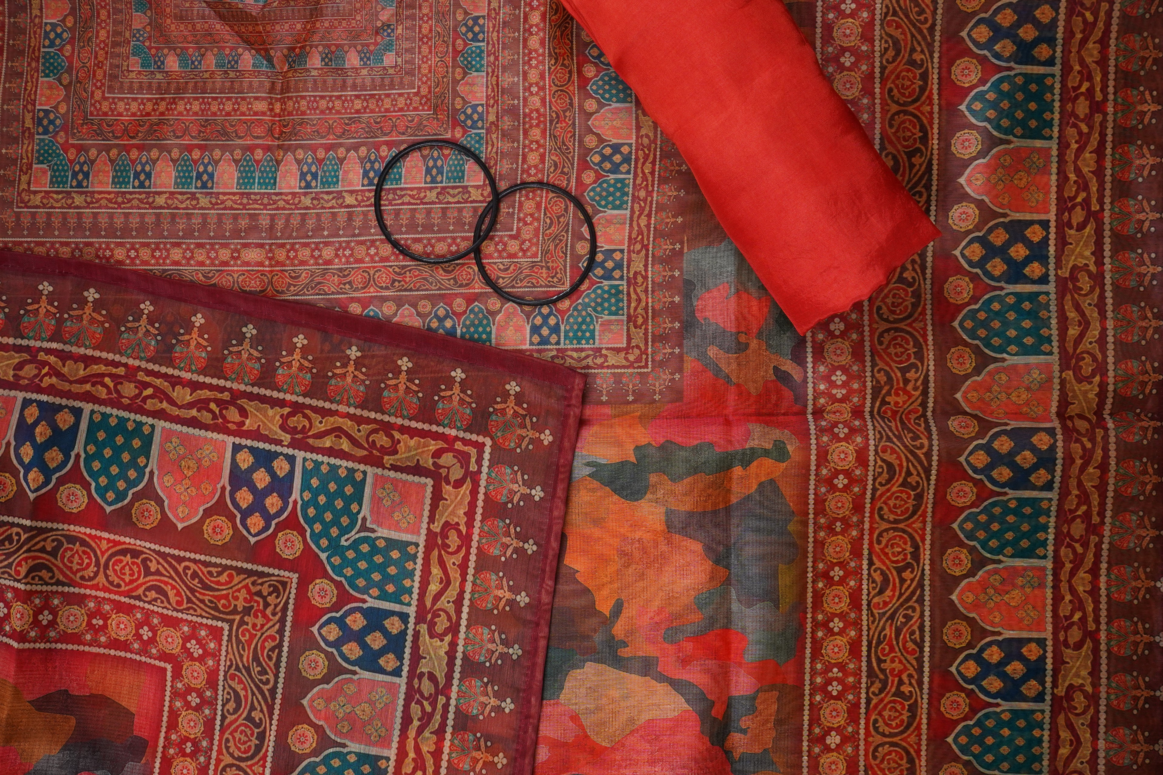 multicolour organza unstitched salwar suit