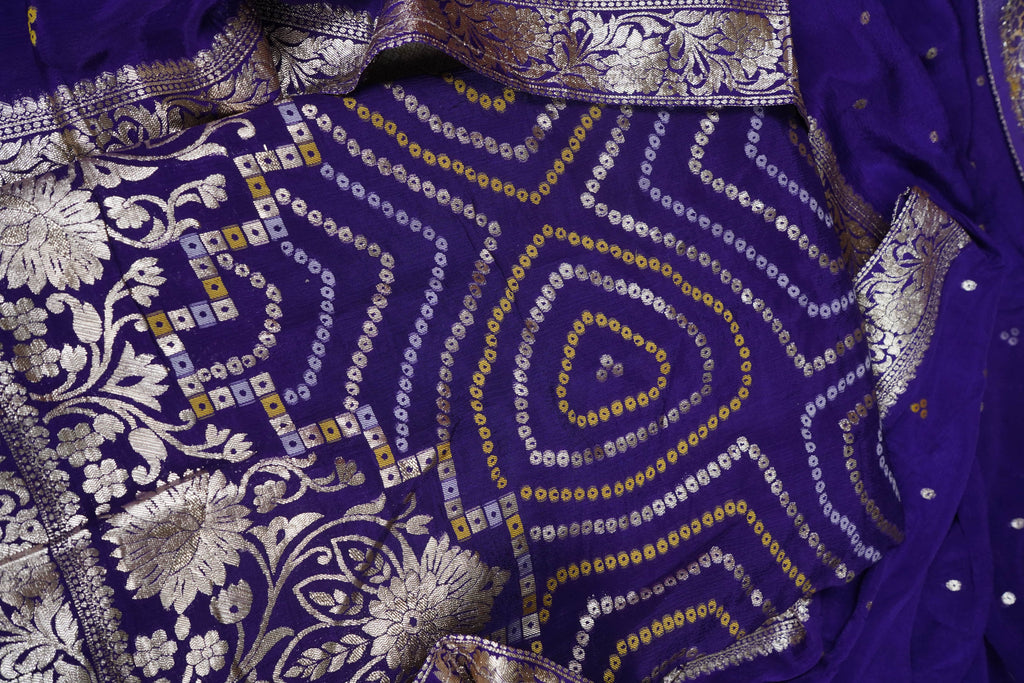dark pruple banarasi silk unstitched salwar suit