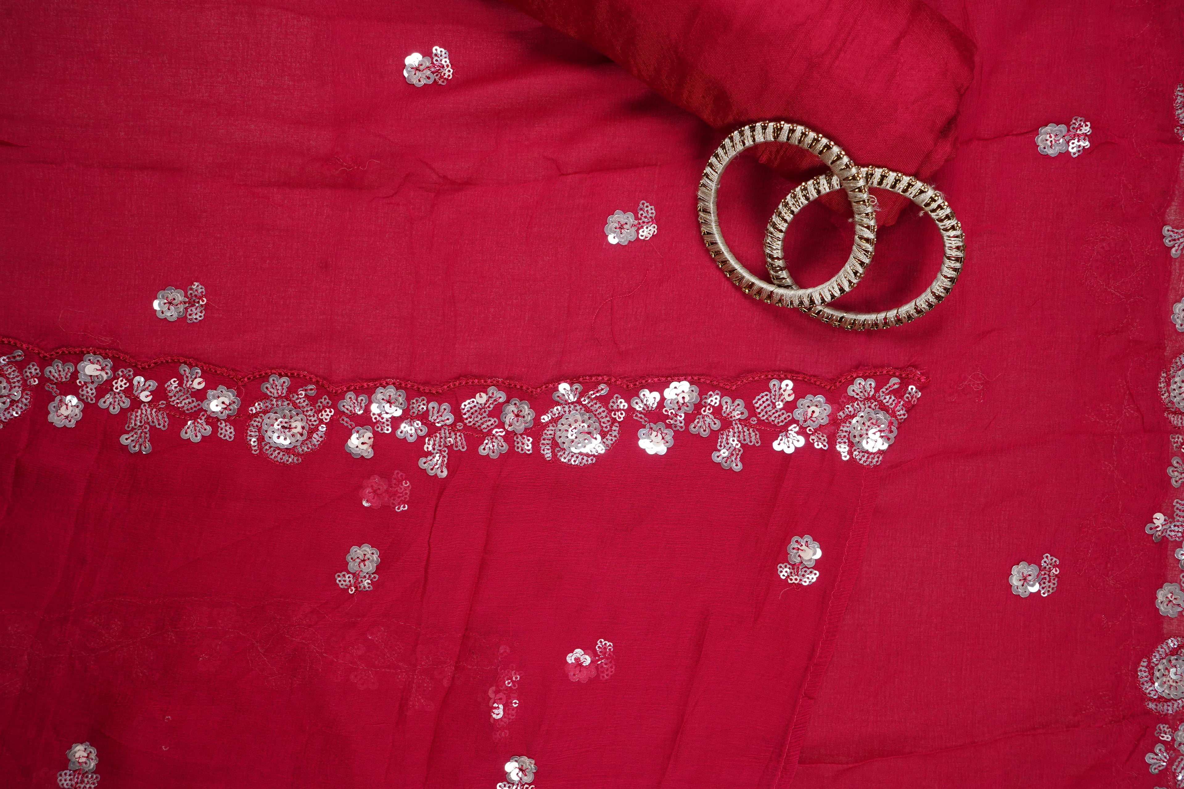 pink sequins organza unstitched salwar
