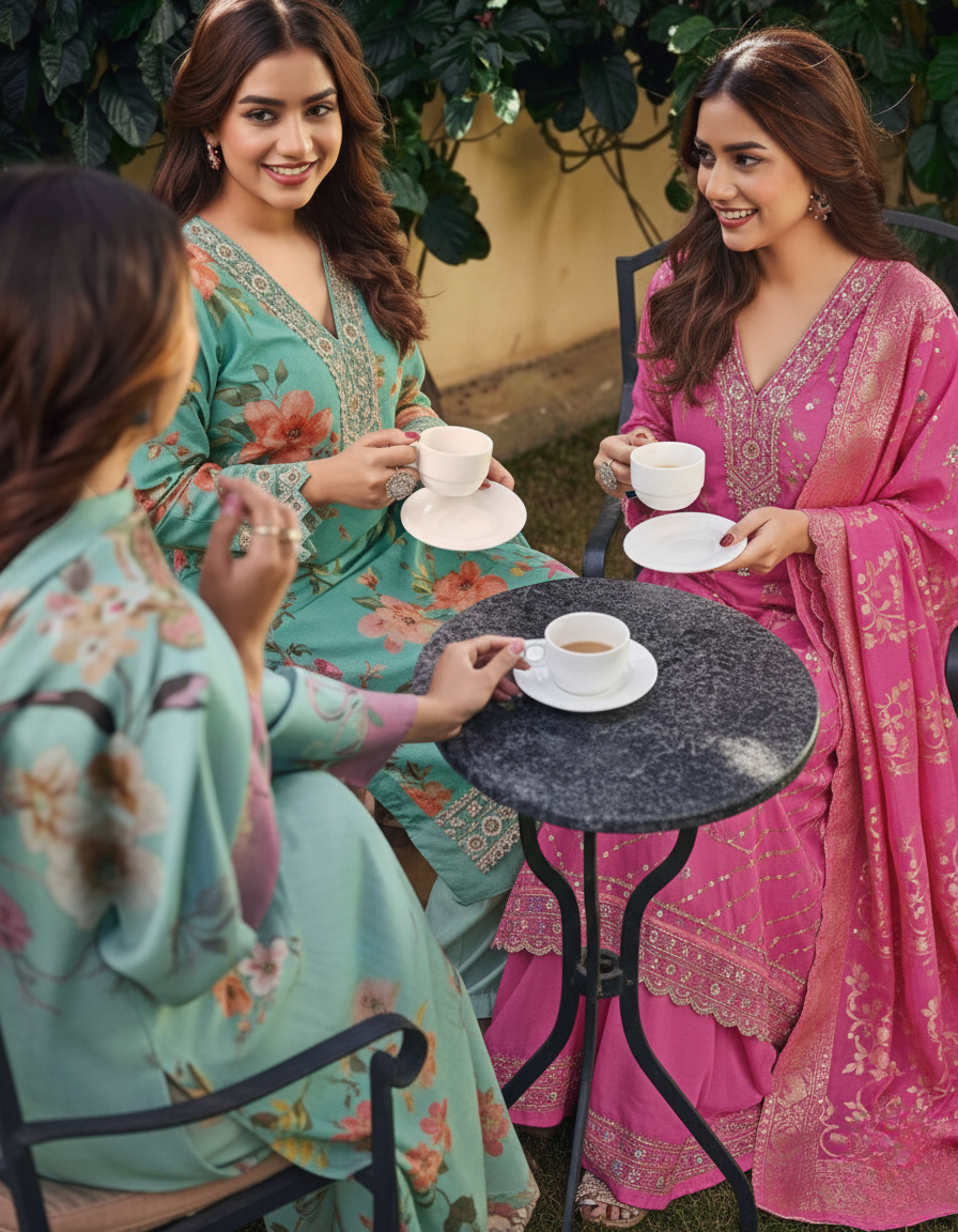 pink subtle sequins silk unstitched salwar suit